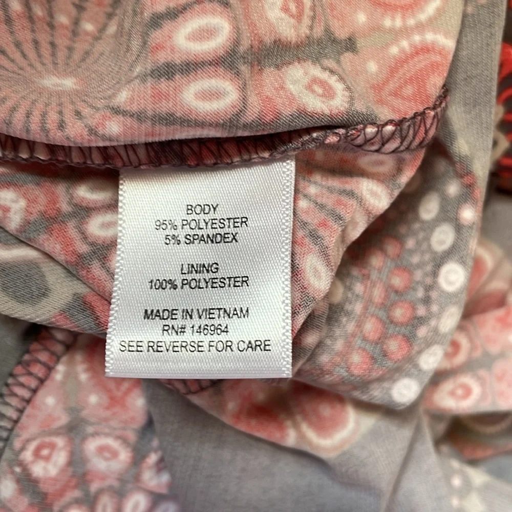 🧡Signature by Robbie Bee Cotton Dress gray & peach vibrant colors cute mini
